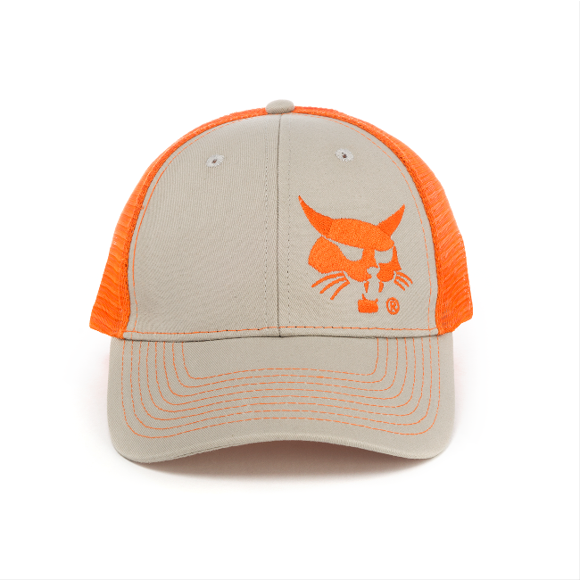 Trucker Cap - Khaki/Blaze Orange