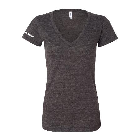 Women's V-Neck T-Shirt - Charcoal Black Triblend